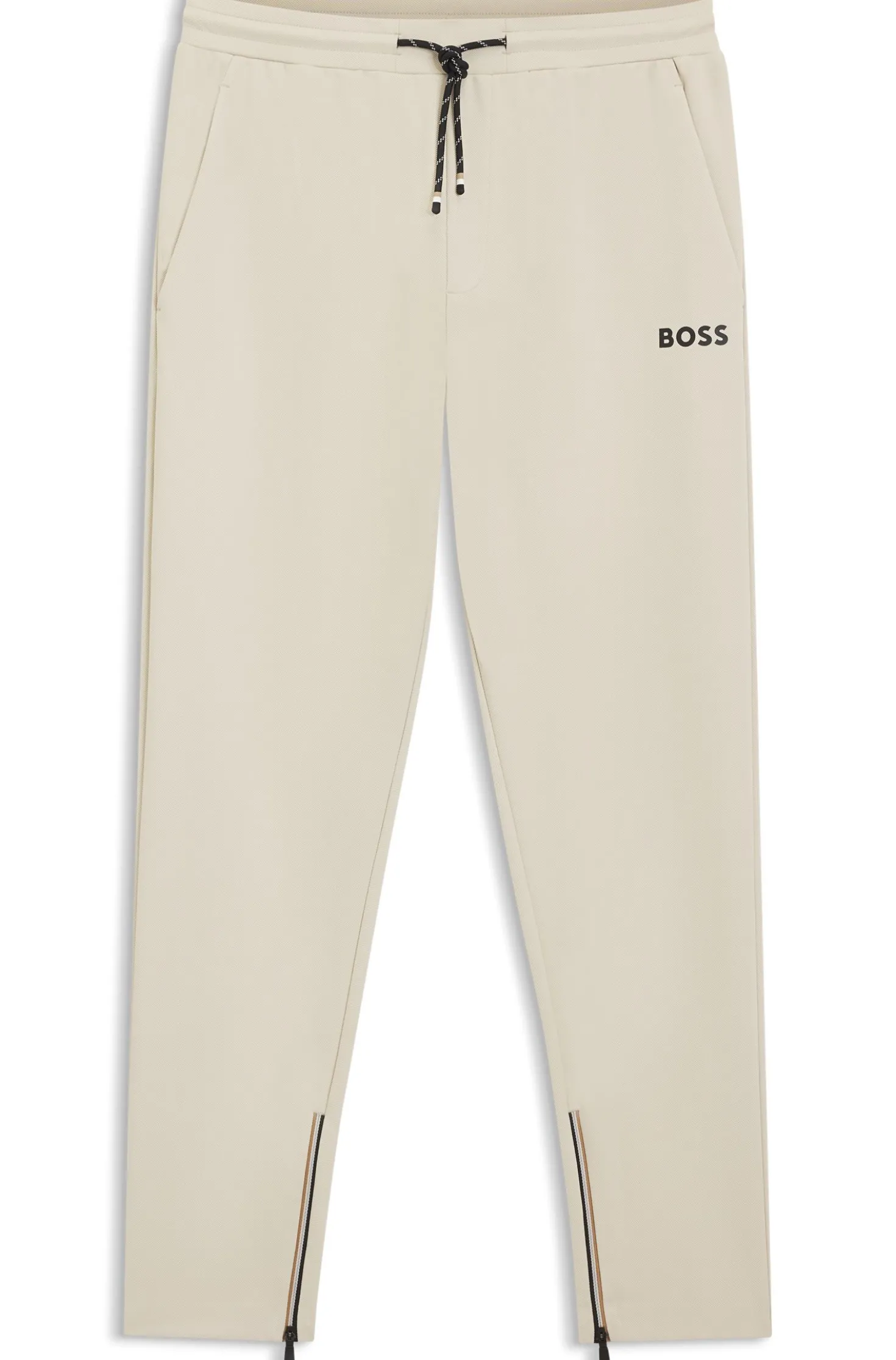 Active Jogginghose aus Stretch-Gabardine mit Reißverschlüssen an den Säumen