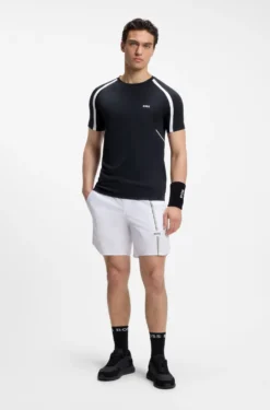 Active Slim-Fit T-Shirt aus Stretch-Gewebe mit kontrastfarbenen Akzenten