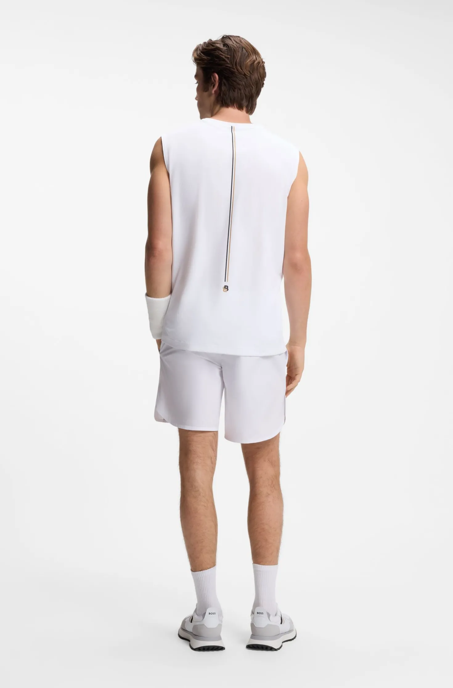 Active Tanktop aus Stretch-Gewebe mit Streifen auf der Rückseite