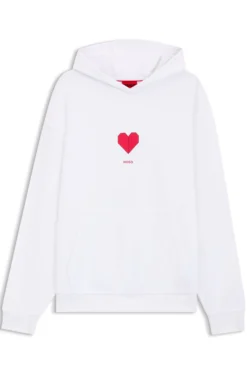 All-gender Hoodie aus Baumwoll-Terry mit Origami-Herz-Artwork