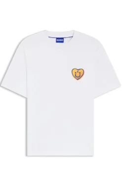 All-gender T-Shirt aus Baumwoll-Jersey mit Herz-Logo