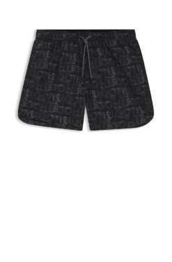 Badeshorts mit saisonalem Print und abgerundetem Saum