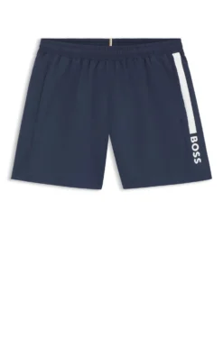 Badeshorts mit Streifen und Logo