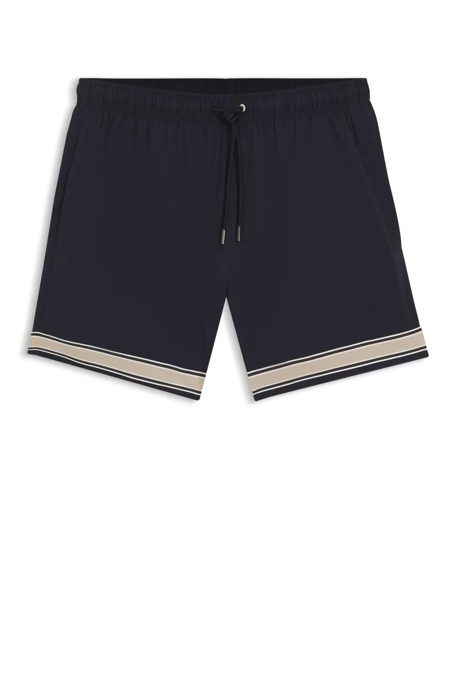 Badeshorts mit Tunnelzug aus Stretch-Gewebe und Bandbesatz