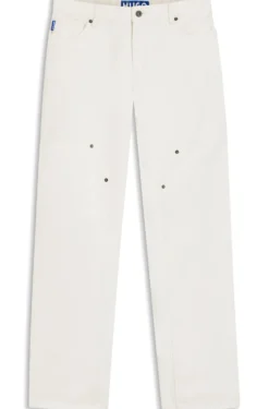 Baggy-Fit Jeans aus festem Denim in Ecru