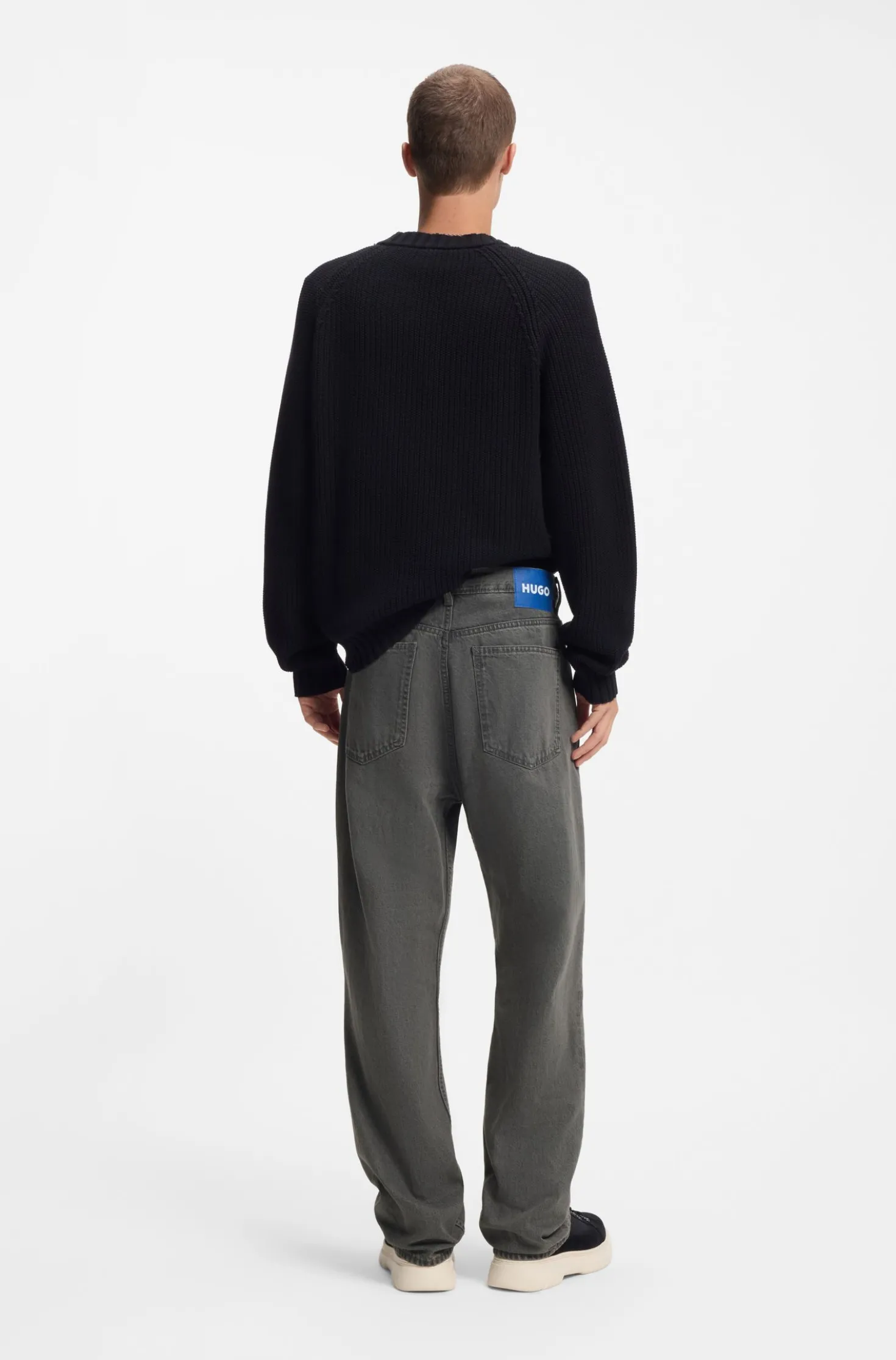Baggy-Fit Jeans aus grauem Denim