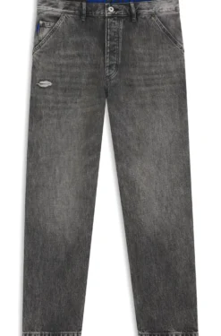 Baggy-Fit Jeans in Schwarz mit Carpenter-Details