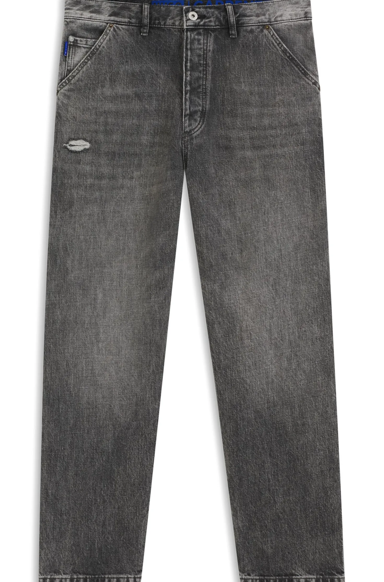 Baggy-Fit Jeans in Schwarz mit Carpenter-Details