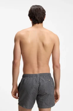 Bedruckte Badeshorts mit Logo-Badge