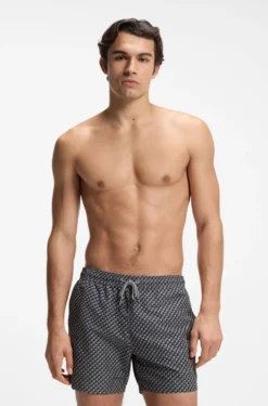 Bedruckte Badeshorts mit Logo-Badge
