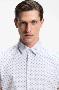Bedrucktes Slim-Fit Hemd aus funktionalem Stretch-Jersey