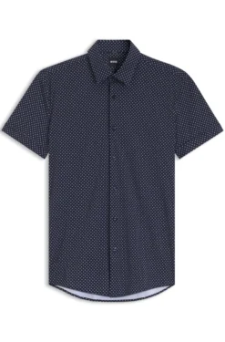 Bedrucktes Slim-Fit Hemd aus funktionalem Stretch-Jersey