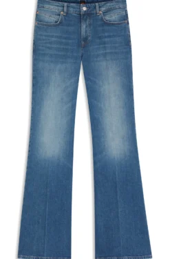 Blaue Bootcut-Jeans aus bequemem Stretch-Denim