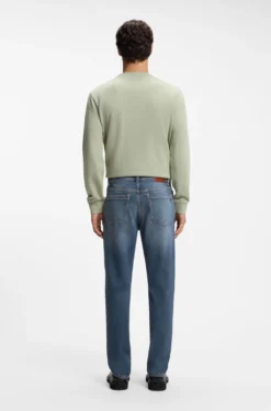 Blaue Regular-Fit Jeans aus bequemem Stretch-Denim