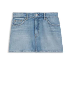 Blauer 5-Pocket-Minirock aus Denim