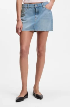 Blauer 5-Pocket-Minirock aus Denim