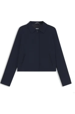 Blazer aus Krepp mit verdecktem Verschluss