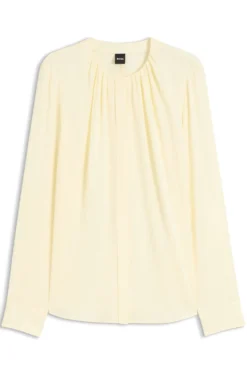 Bluse aus Stretch-Seide mit gerafften Details