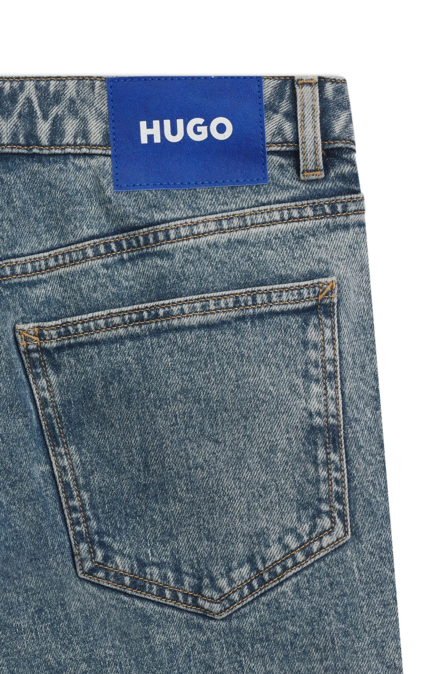 Bootcut-Jeans aus blauem Stretch-Denim
