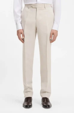 BOSS BY BECKHAM Fein gemusterte Slim-Fit Hose