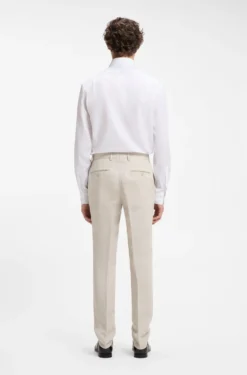 BOSS BY BECKHAM Fein gemusterte Slim-Fit Hose