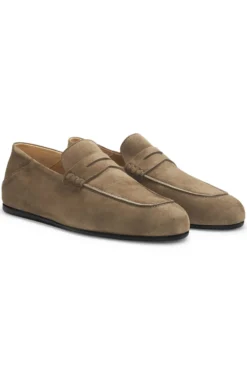 BOSS BY BECKHAM Pennyloafer aus Veloursleder
