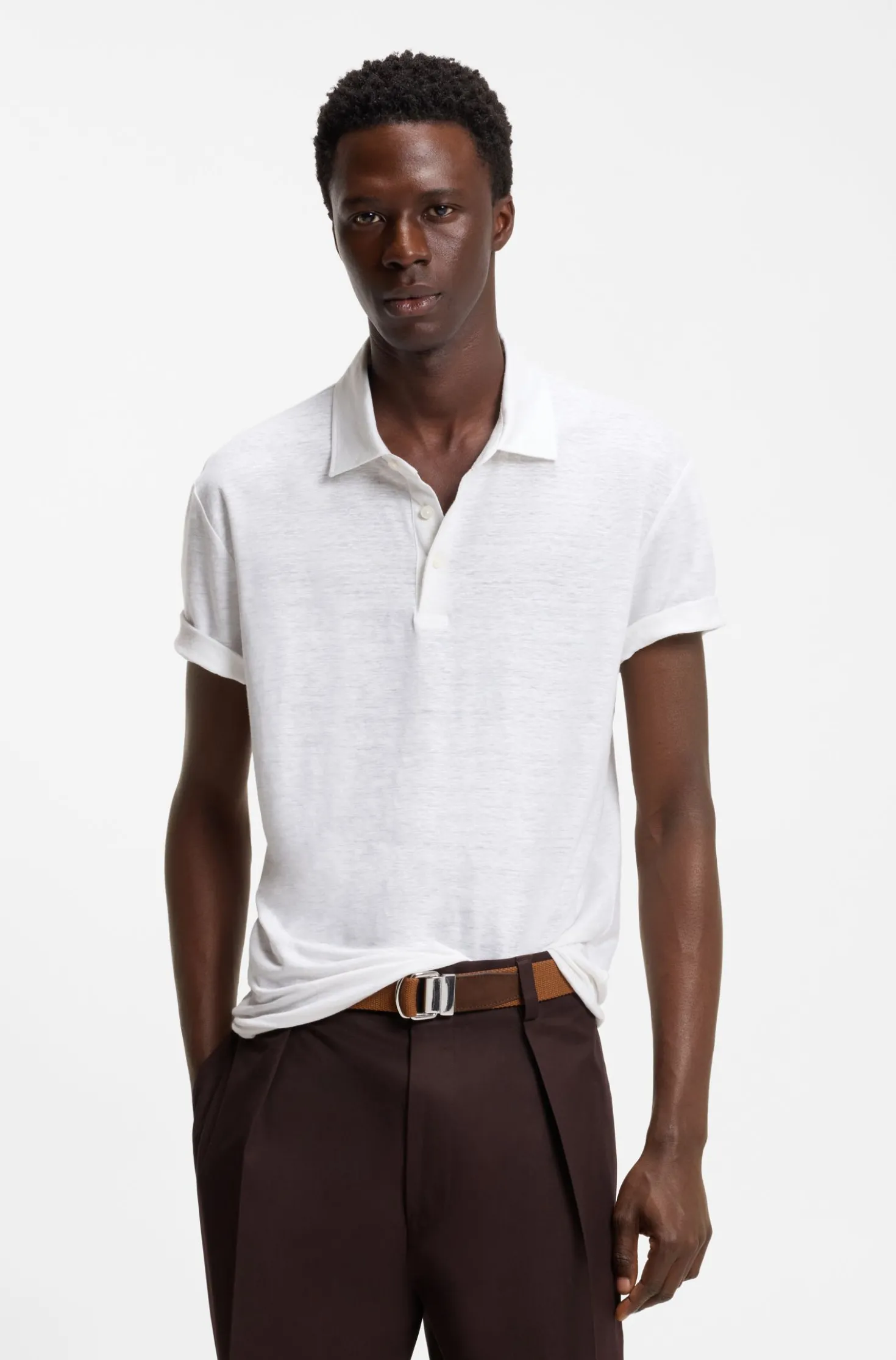BOSS BY BECKHAM Poloshirt aus Leinen