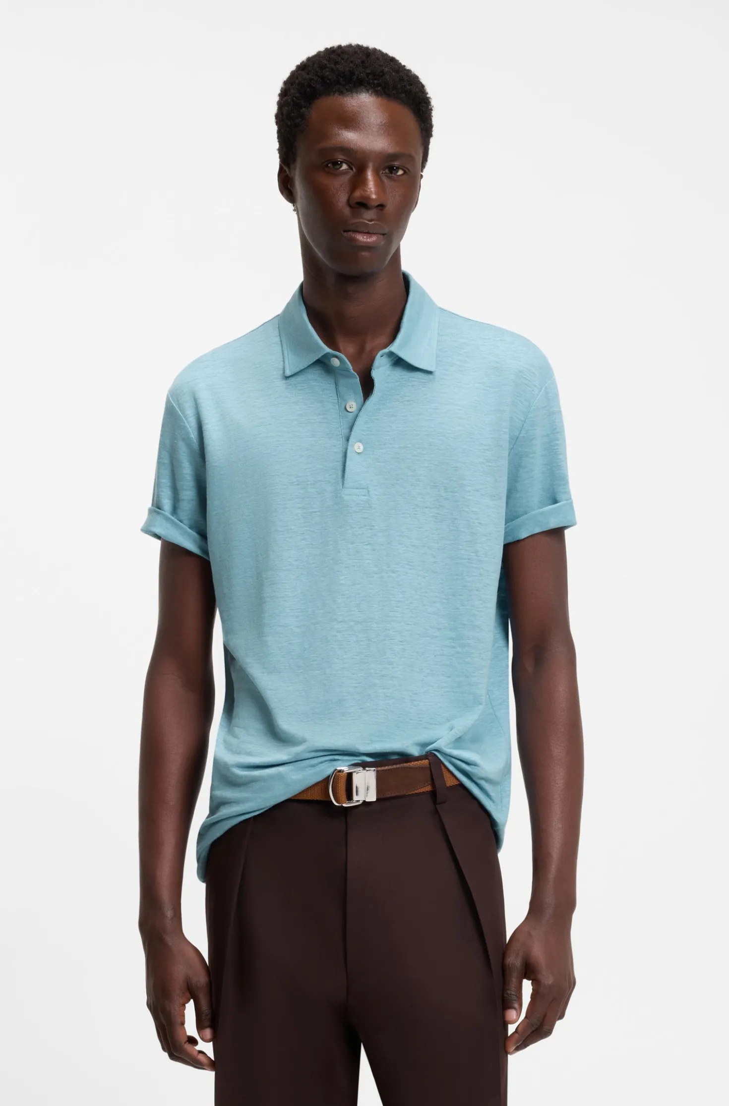 BOSS BY BECKHAM Poloshirt aus Leinen