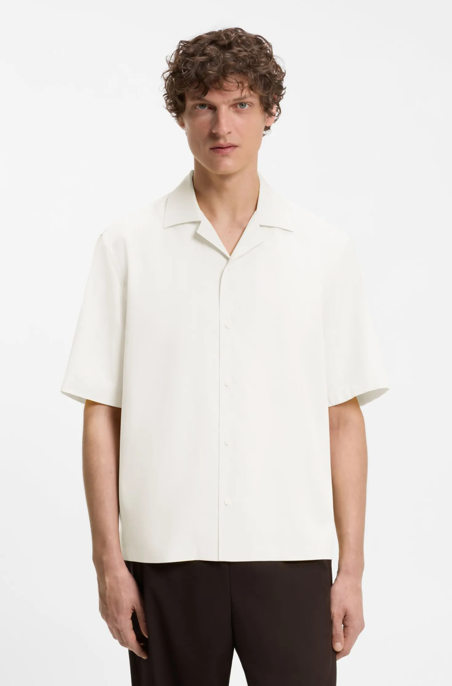 BOSS BY BECKHAM Relaxed-Fit Hemd aus fließendem Gewebe