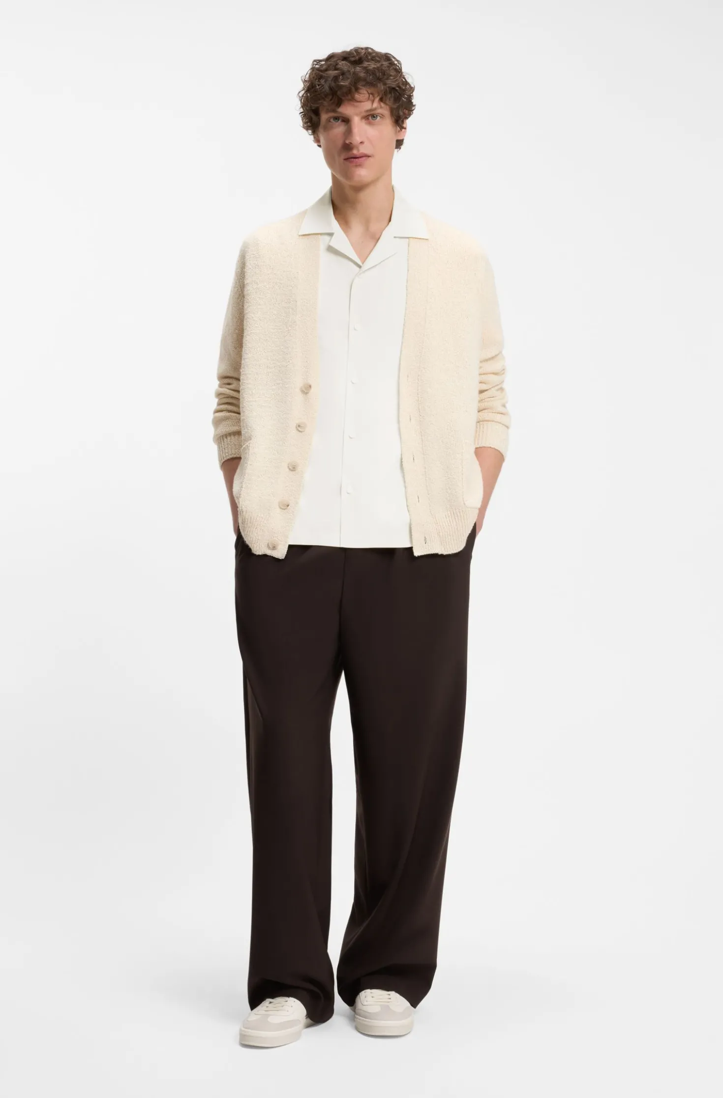 BOSS BY BECKHAM Relaxed-Fit Hemd aus fließendem Gewebe