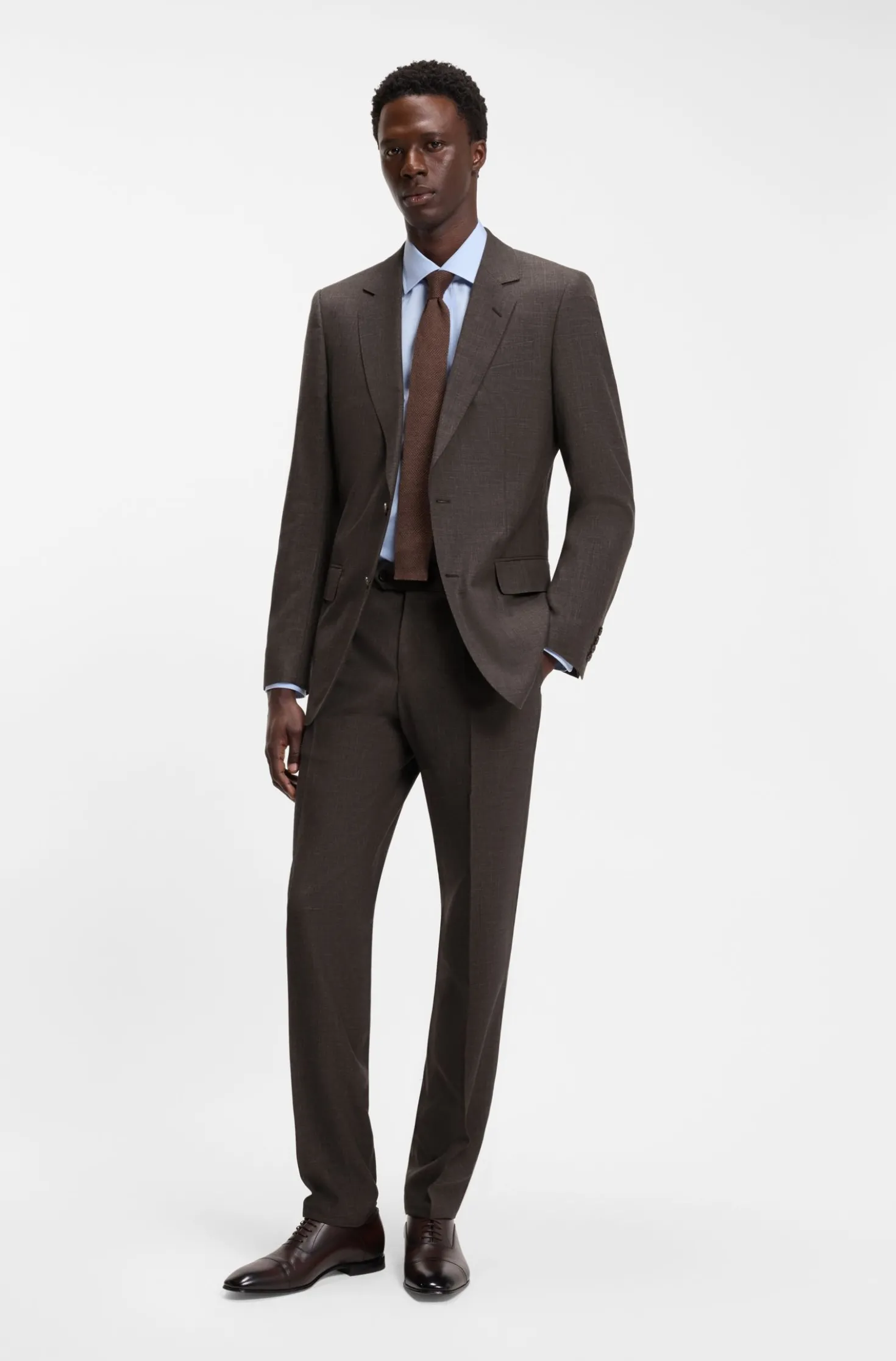 BOSS BY BECKHAM Slim-Fit Anzughose aus Woll-Mix