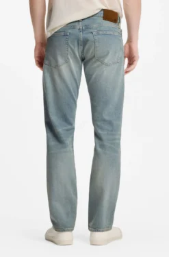 BOSS BY BECKHAM Slim-Fit Jeans aus blauem Stretch-Denim
