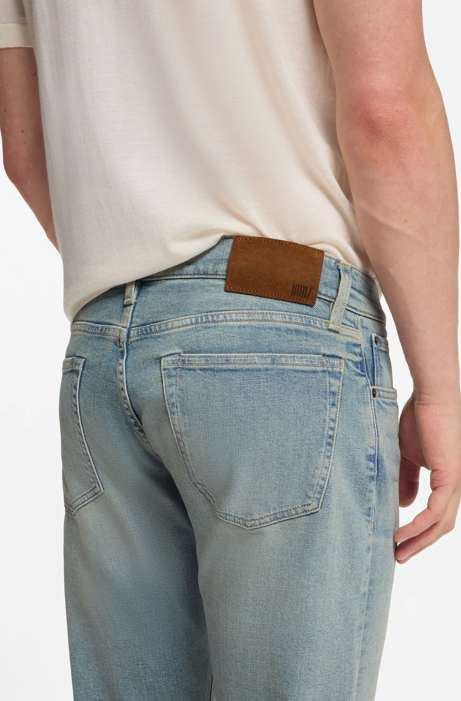 BOSS BY BECKHAM Slim-Fit Jeans aus blauem Stretch-Denim