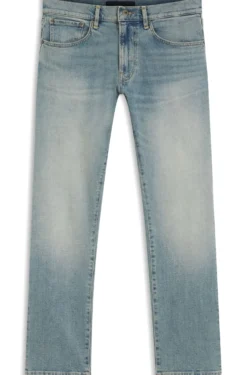 BOSS BY BECKHAM Slim-Fit Jeans aus blauem Stretch-Denim