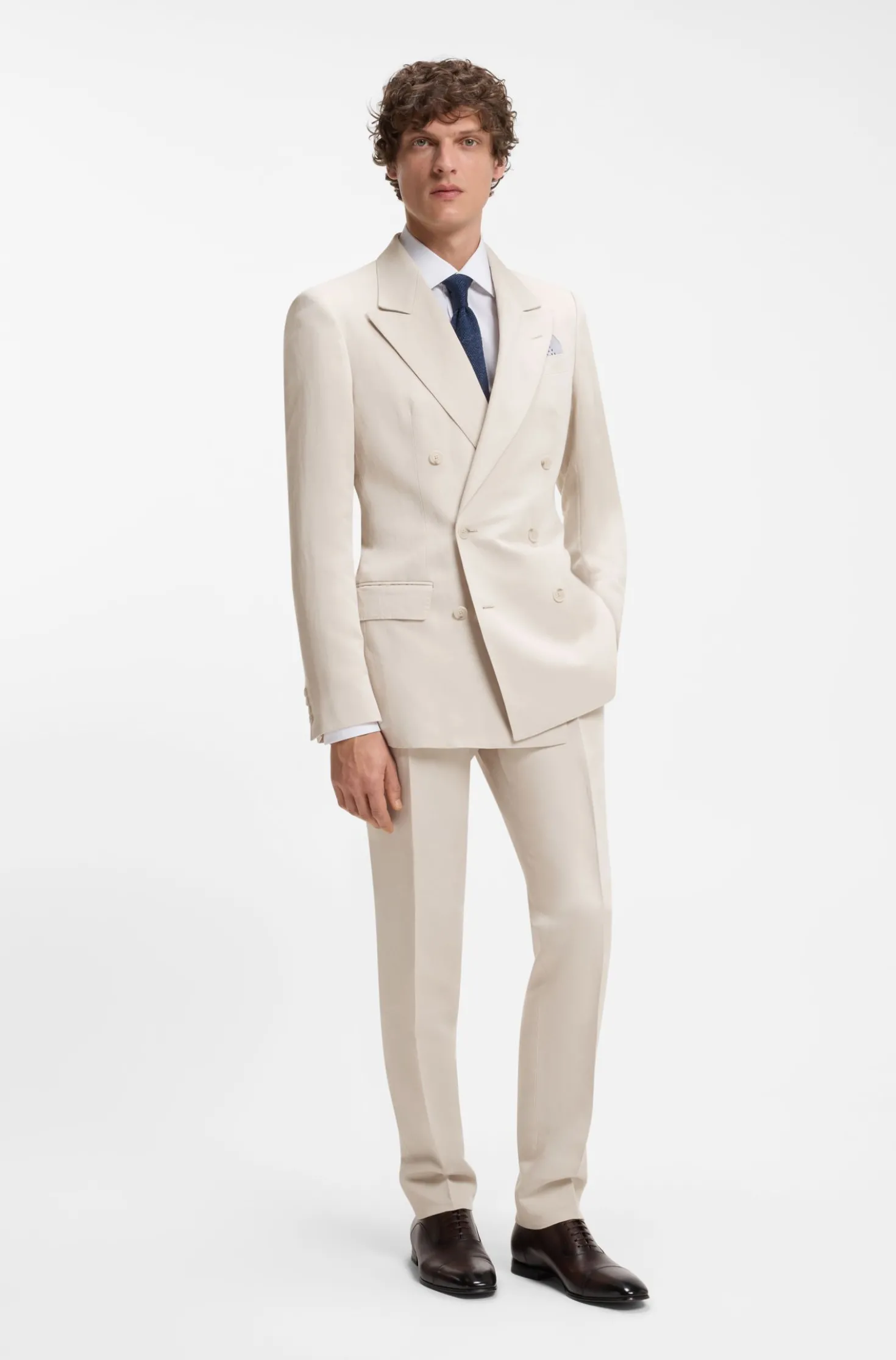 BOSS BY BECKHAM Slim-Fit Sakko mit Mikromuster