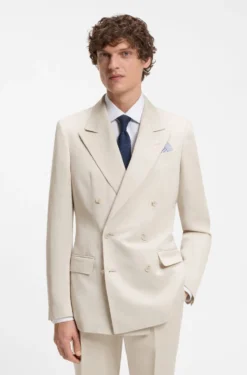 BOSS BY BECKHAM Slim-Fit Sakko mit Mikromuster