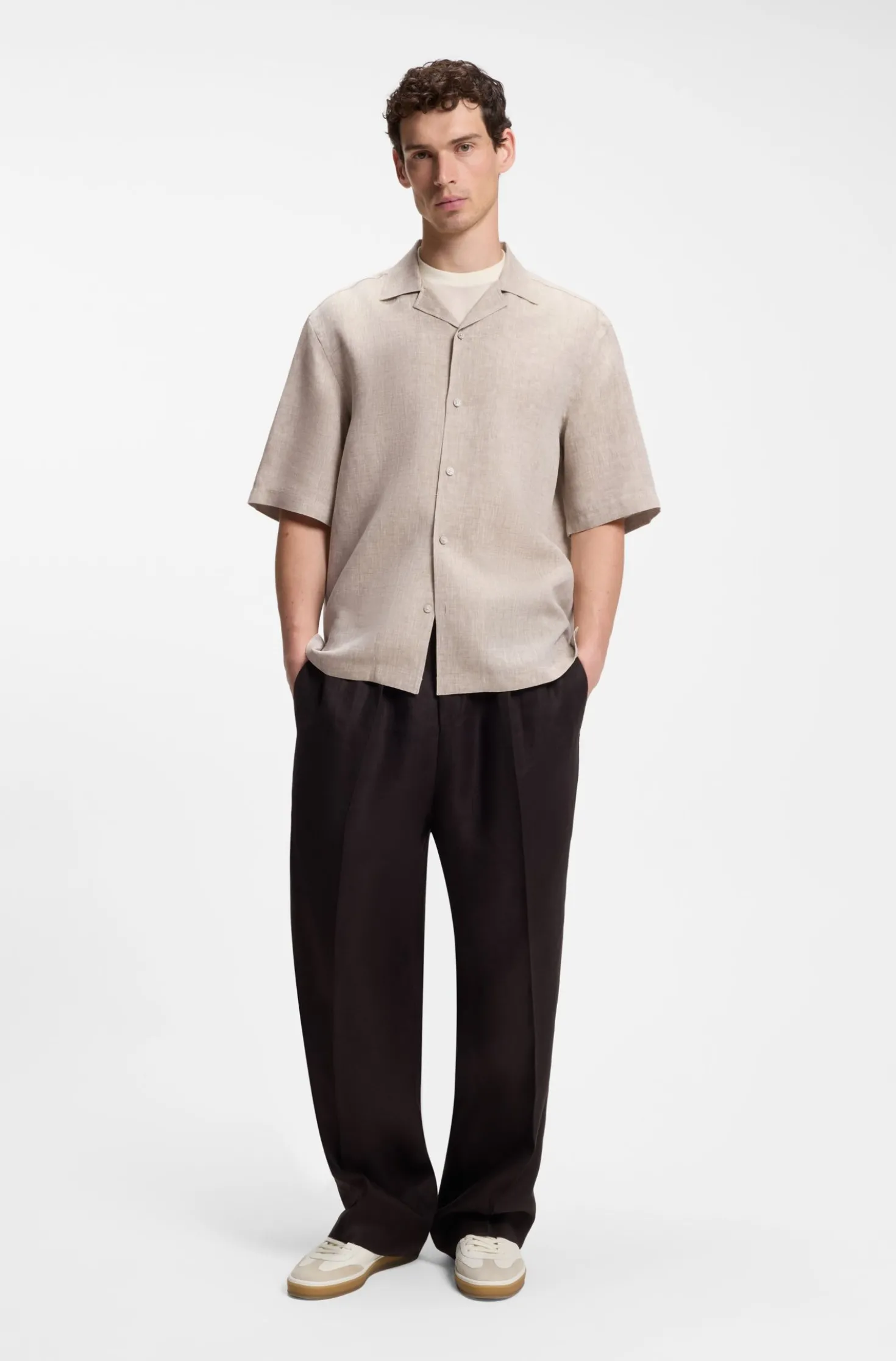 BOSS BY BECKHAM Sneakers aus Leder und Veloursleder