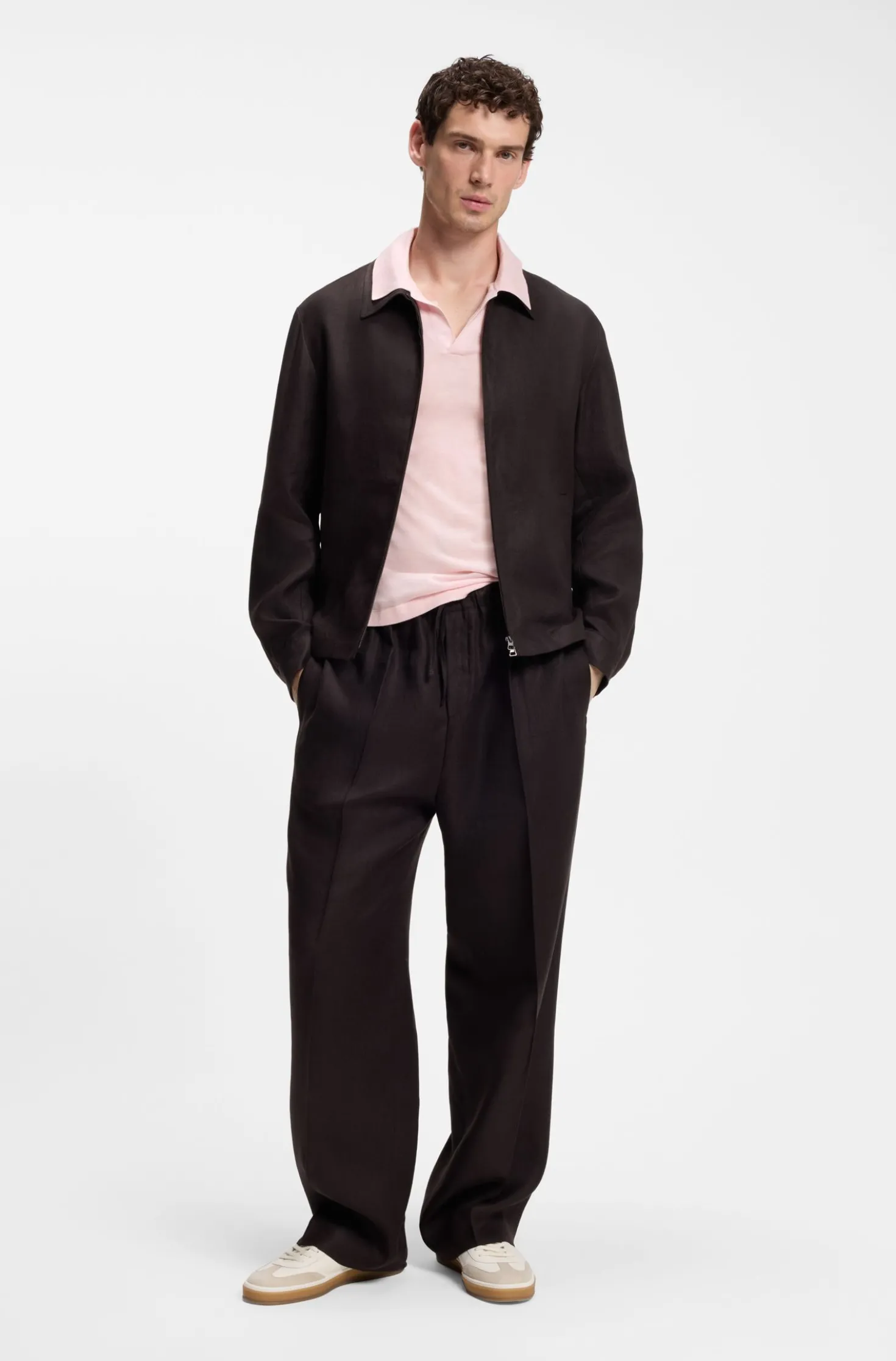 BOSS BY BECKHAM Strick-Polo aus Schurwolle