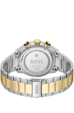 BOSS Chronomatix zweifarbige Uhr mit Monogramm-Struktur auf dem Zifferblatt