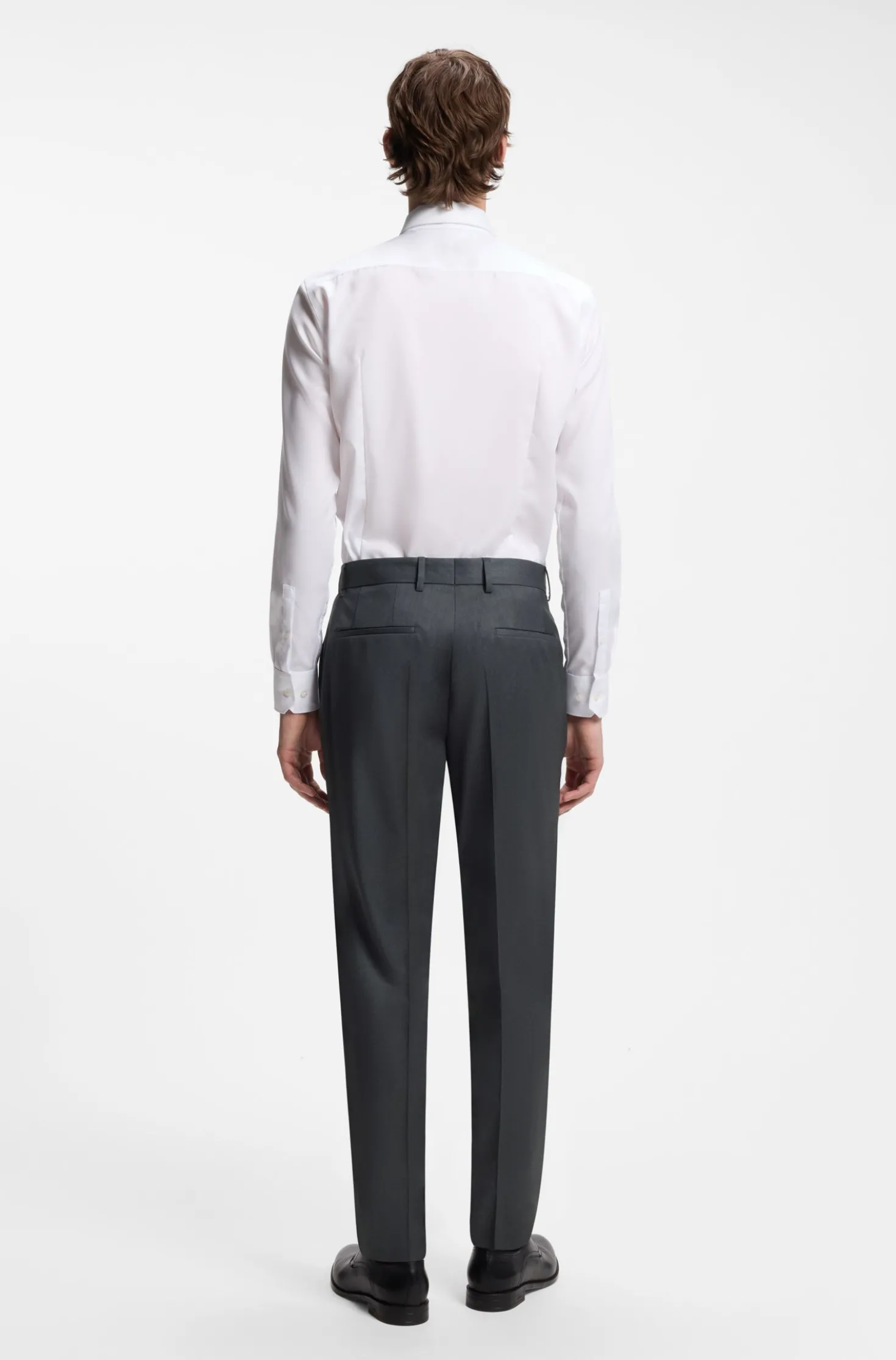 BOSS ONE Regular-Fit Hose aus Schurwoll-Serge