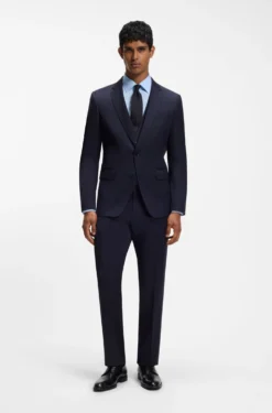 BOSS ONE Slim-Fit Weste aus Schurwoll-Serge