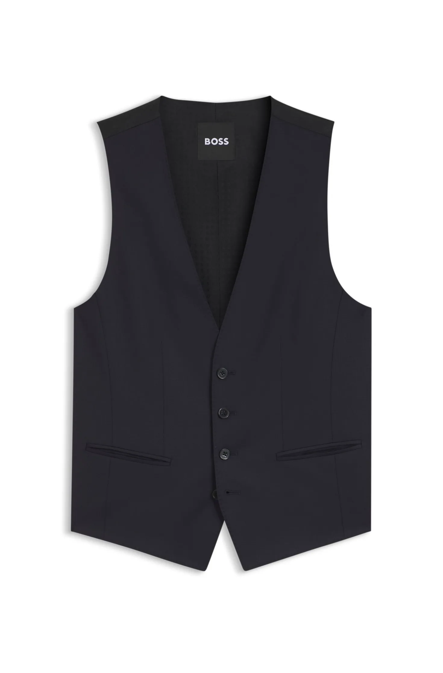 BOSS ONE Slim-Fit Weste aus Schurwoll-Serge