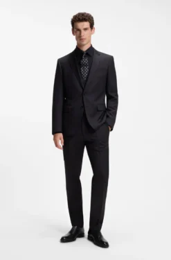 BOSS ONE Slim-Fit Weste aus Schurwoll-Serge