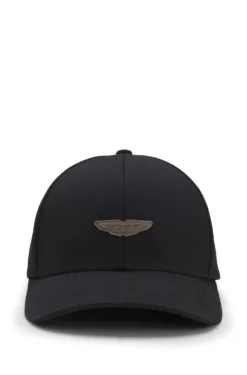 BOSS x ASTON MARTIN Cap mit Flügel-Aufnäher aus Veloursleder