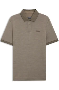 BOSS x ASTON MARTIN Poloshirt aus Wolle-Baumwoll-Piqué