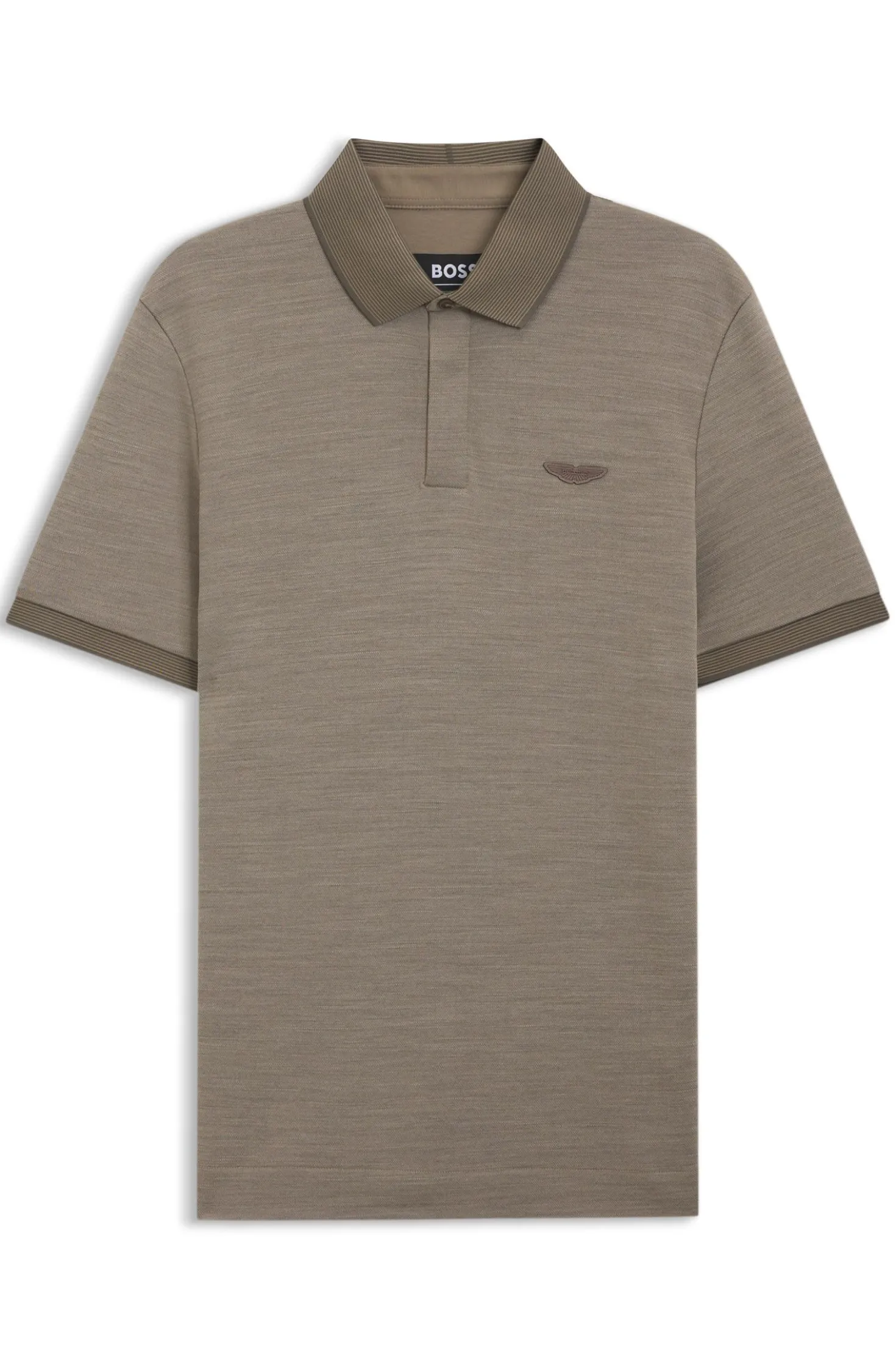 BOSS x ASTON MARTIN Poloshirt aus Wolle-Baumwoll-Piqué