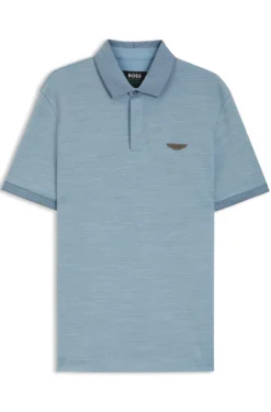 BOSS x ASTON MARTIN Poloshirt aus Wolle-Baumwoll-Piqué