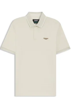 BOSS x ASTON MARTIN Poloshirt aus Wolle-Baumwoll-Piqué