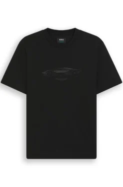 BOSS x ASTON MARTIN T-Shirt aus Baumwolle mit Auto-Grafik