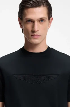 BOSS x ASTON MARTIN T-Shirt aus merzerisierter Baumwolle mit Flügel-Detail